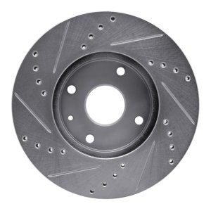 Chevrolet Epica Brake Rotor (1) - Front Right - R1 Concepts - Drilled & Slotted - Silver - `04-`10